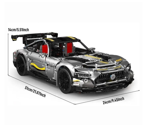Mould King Klocki konstrukcyjne Samochód Sportowy Quicksilver srebrny 2 - 1551544 - zdjęcie 4